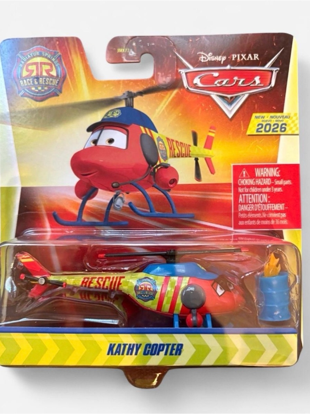 Mattel Disney Pixar Cars Kathy Copter Rescue Helicopter - Red, Yellow, Blue